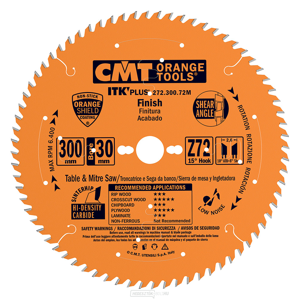 CMT ITK Ultra vékony penge keresztvágásokhoz - D250x2.4 d30 Z60 HW