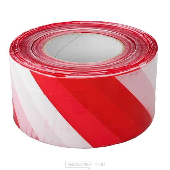 Figyelmeztető szalag 70mm/500m - piros/fehér