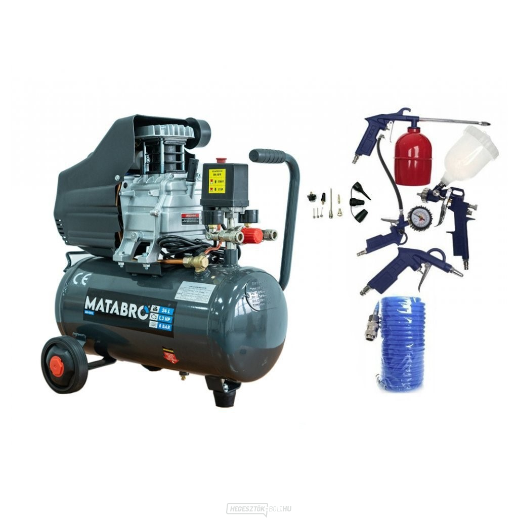 SETMB-K102, Olajkompresszor 24l, 230V, tartozékokkal | 2500W | Matabro