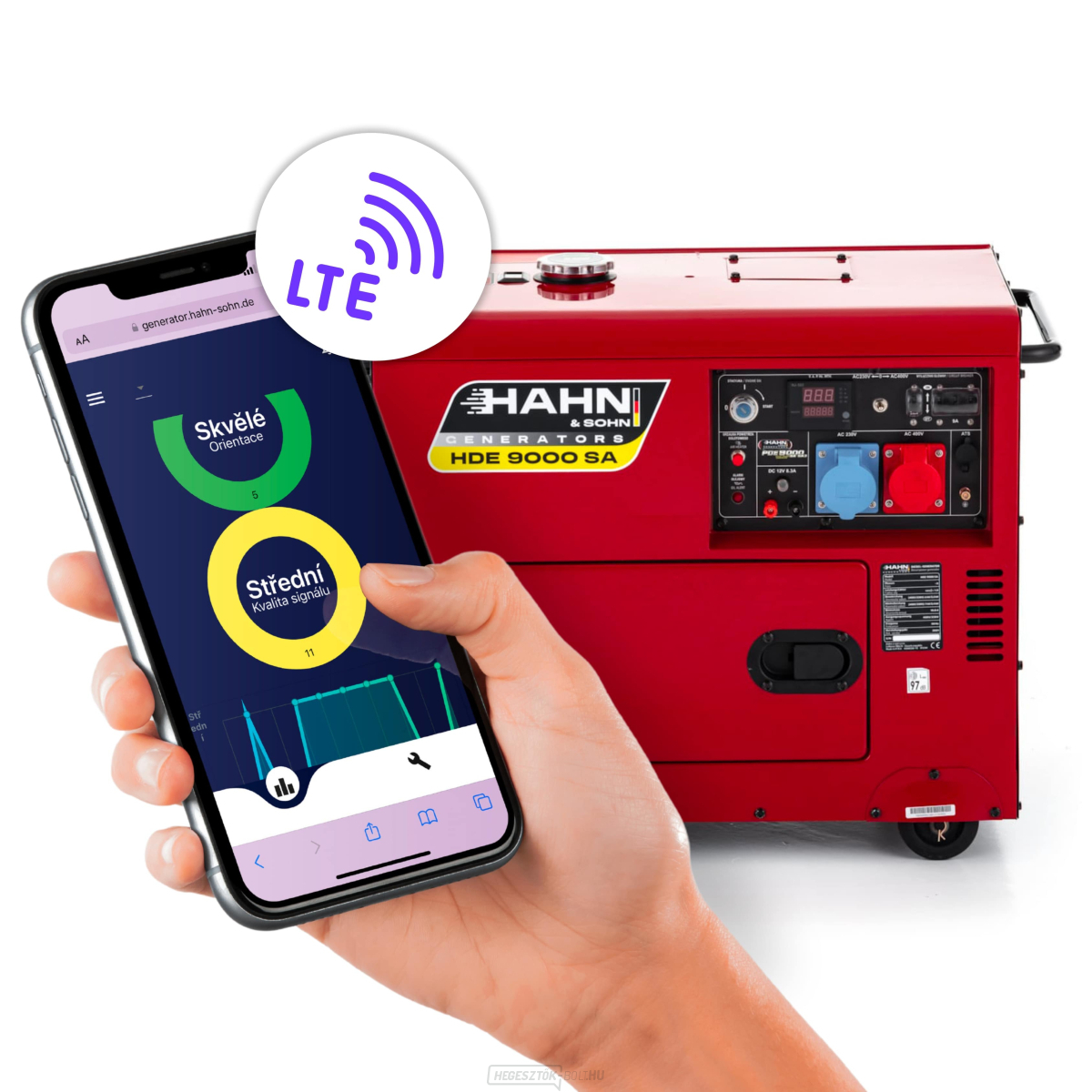 Dízel generátor Hahn & Sohn HDE 9000SA-SA3 1/3 + távelérés