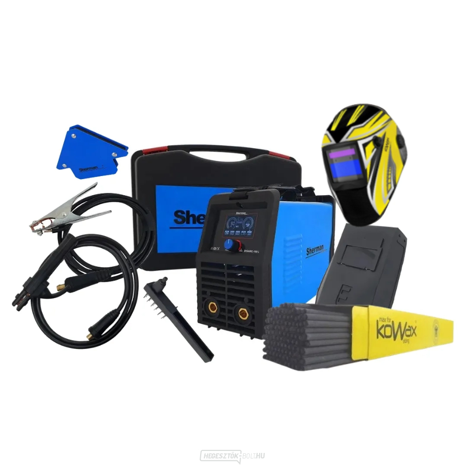Inverteres hegesztő DIGIARC 160 LCD + kábelek + burkolat KWX3 + 2,5 mm-es elektródák + mágnes