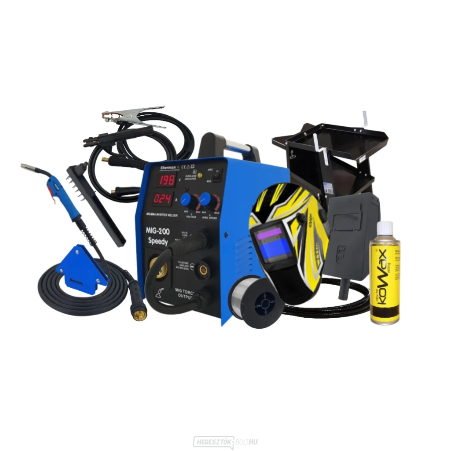 Sherman MIG 200 Speedy Torch + kábelek + burkolat + kocsi + mágnes + spray + csővezeték