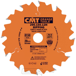 CMT narancssárga fűrészlap hosszirányú vágáshoz - D180x30 Z12 HW CMT narancssárga fűrészlap hosszirányú vágáshoz - D180x30 Z12 HW gallery main image