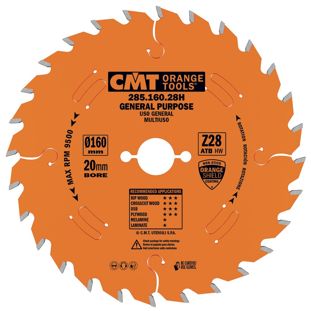 CMT Orange ipari fűrészlap hosszanti és keresztirányú vágáshoz - D260x2.8 d30 Z48 HW Hangszigetelt
