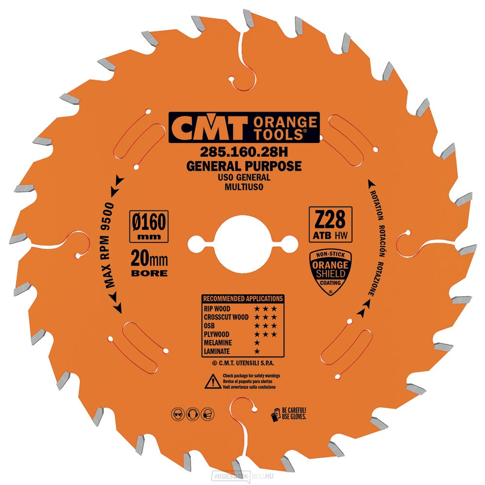 CMT Orange ipari fűrészlap hosszanti és keresztirányú vágáshoz - D260x2.8 d30 Z48 HW Hangszigetelt
