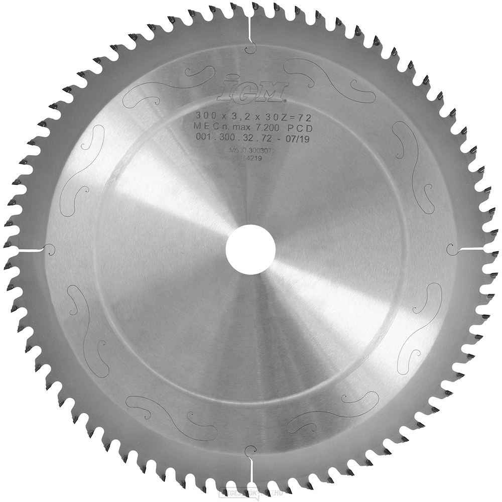 IGM gyémánt fűrészlap laminátumhoz és DTD-hez - D300x3.2 d30 Z72 H.4