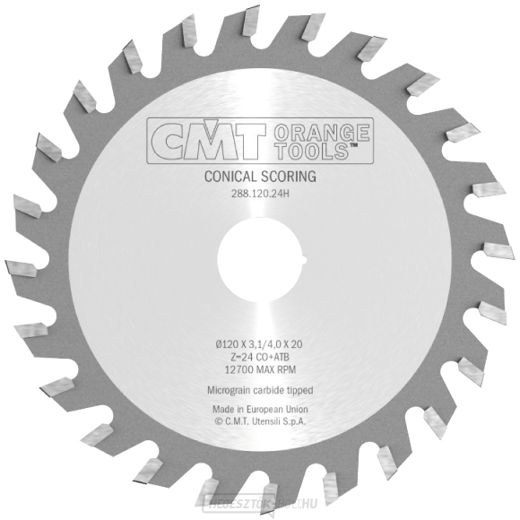 CMT Kúpos elővágó tárcsa - D120x3,1-4,0 d22 Z24 HW