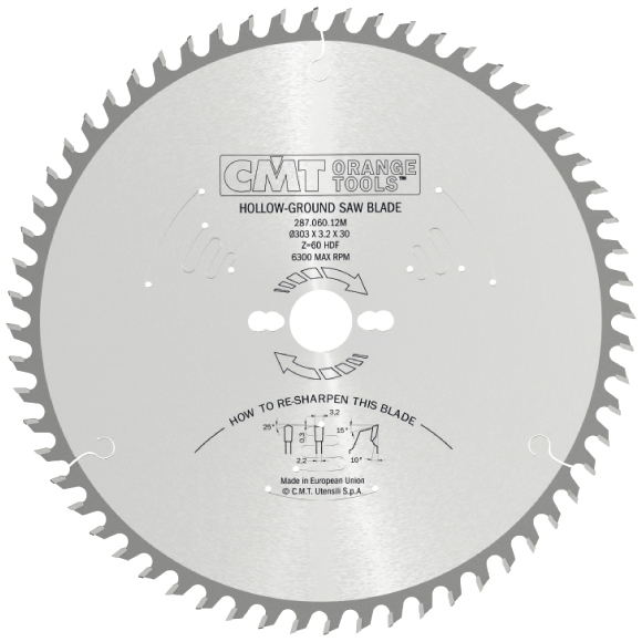 CMT Industrial C287 Laminált fűrészlap elővágás nélkül - D160x2,6 d20 Z34 HW