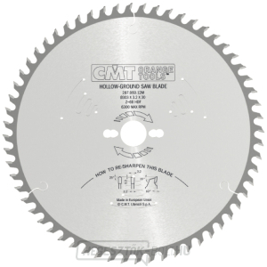 CMT Industrial C287 Laminált fűrészlap elővágás nélkül - D303x3,2 d30 Z60 HW -6°Neg gallery main image