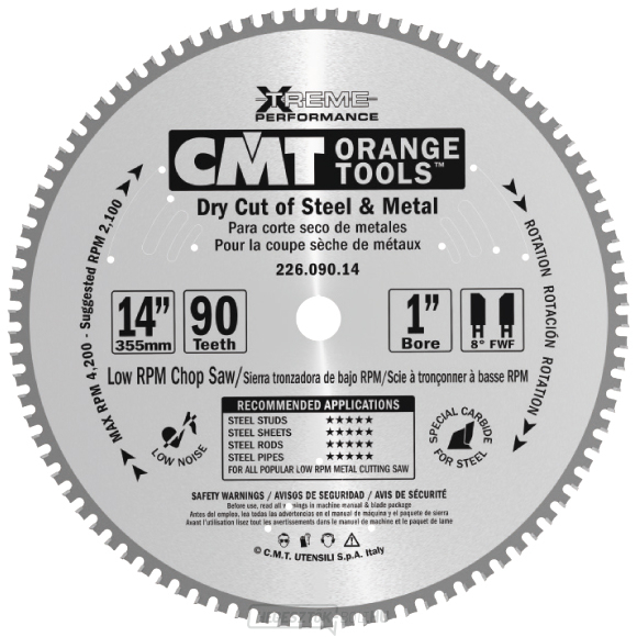 CMT XTreme fűrészlap rozsdamentes acélhoz - D216x1,8 d30 Z56 HW