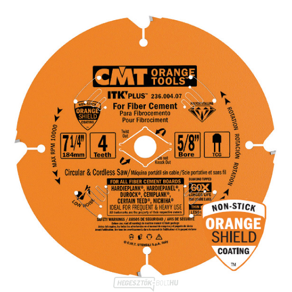 CMT ITK Gyémánt fűrészlap cement forgácslaphoz - D180x2.2 d20 Z4