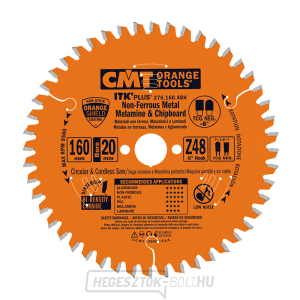 CMT ITK Ultra vékony lemez laminált, műanyag és színesfémekhez - D160x1.8 d20 Z48 HW CMT ITK Ultra vékony lemez laminált, műanyag és színesfémekhez - D160x1.8 d20 Z48 HW gallery main image