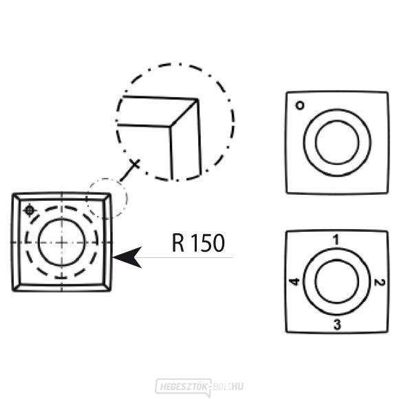 IGM N013 keményfém penge Z4 lekerekített - 15x15x2,5 R=150 fa
