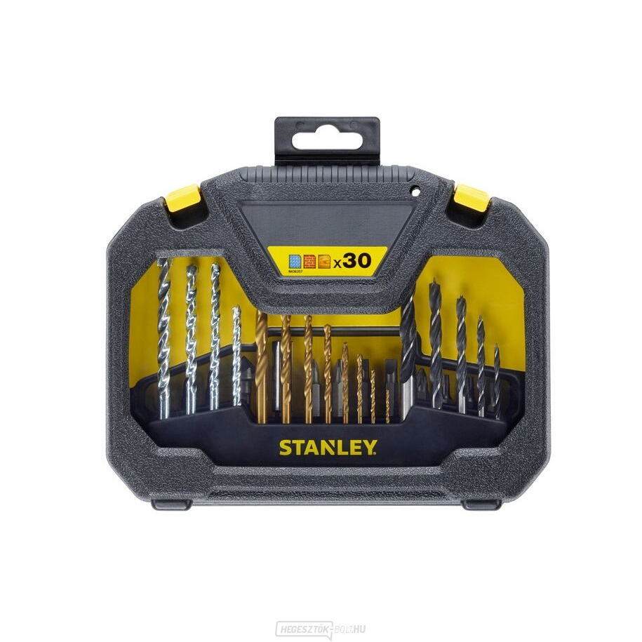Stanley 30 részes fém/fa/falazó fúró- és bitkészlet