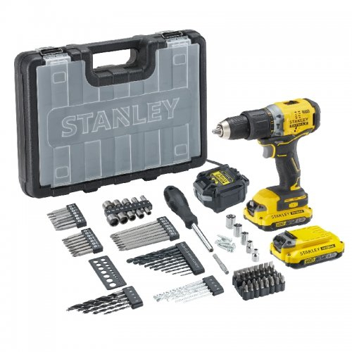 Akkumulátoros fúrógép 100 darabos tartozékkészlettel V20 18V 2x2,0Ah Stanley FatMax SFMCD715D2A