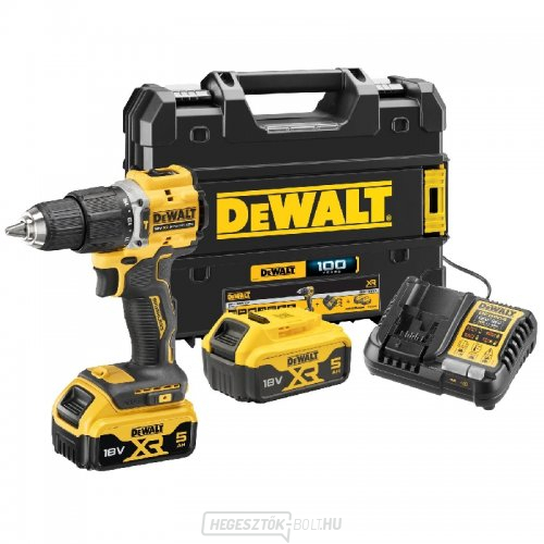 Akkus ütvefúró XR Li-Ion 18V/2x5,0Ah a 100 éves évfordulóra DeWALT DCD100YP2T DCD100YP2T