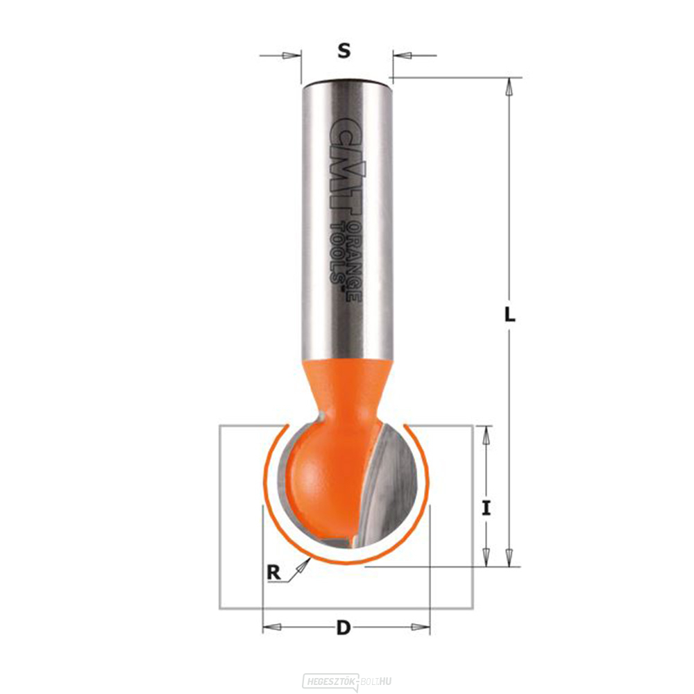 CMT C968 hornyolt golyós marógép - R6,35 D12,7x11 L57,15 S=8