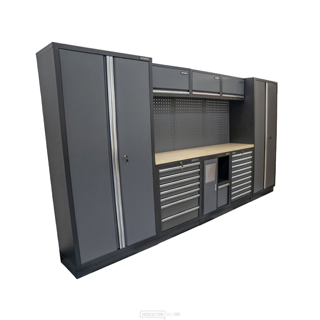 AKCIÓS SZETT 8 db-os műhelybútor készlet SET-CA01079 fa munkalappal MB-TGW80