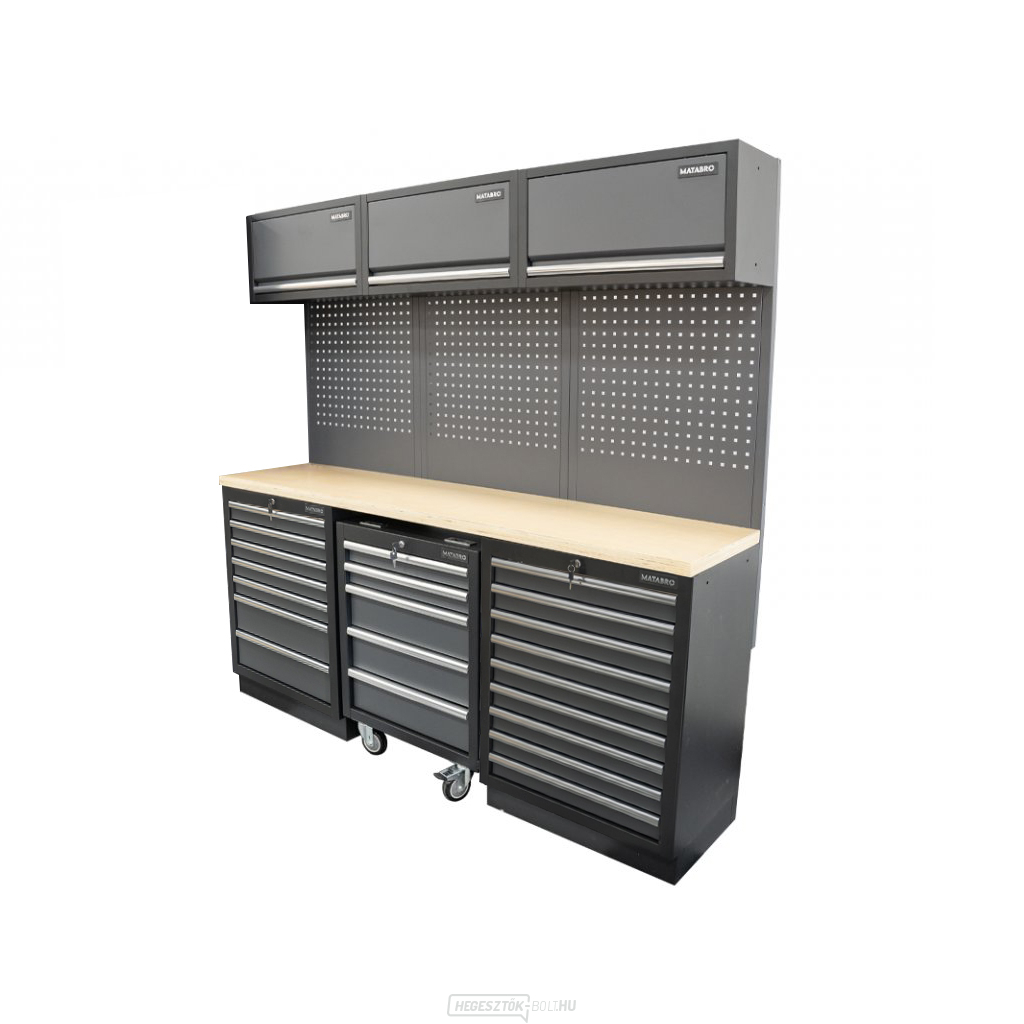 AKCIÓS SZETT 6 db-os műhelybútor készlet SET-CA01081 fa munkalappal MB-TGW80