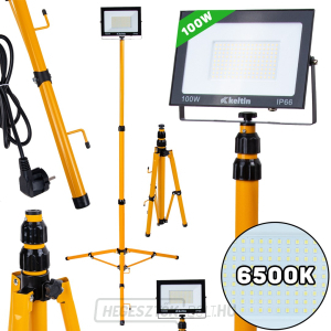 100 W LED-es lámpa teleszkópos építőállvánnyal és kábellel - hideg fehér 6500K (1) 100 W LED-es lámpa teleszkópos építőállvánnyal és kábellel - hideg fehér 6500K (1) gallery main image