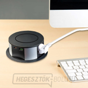 Solight 3z + USB A+C 20W PD, vezeték nélküli 10W, kihúzható aljzatblokk, 2m, fekete náhled