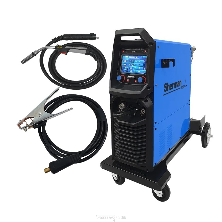 Szinergikus inverteres hegesztőgép DIGIMIG 351 COMBO PULSE LCD + zseblámpa + kábelek