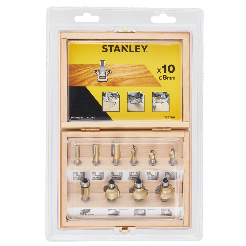 Stanley 10 részes TCT/HM formázó vágókészlet