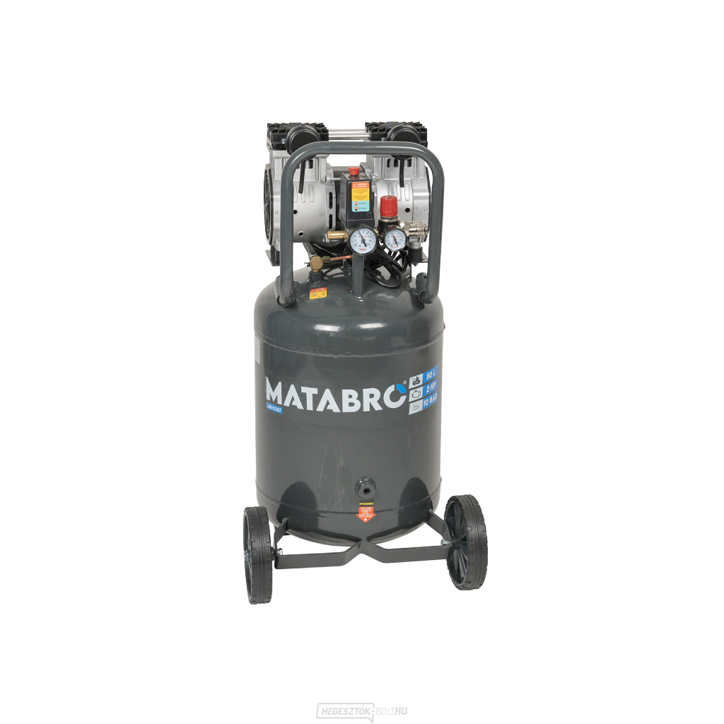 Olajmentes függőleges kompresszor Matabro MB-K207 50l, 230V, 2 dugattyús, 2000W | 10 RÚD