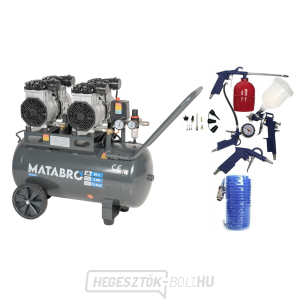 KIÁRUSÍTÁS SETMB-K203, Olajmentes kompresszor 50l, 230V, 4 dugattyús tartozékokkal | 2x1500W | Matabro KIÁRUSÍTÁS SETMB-K203, Olajmentes kompresszor 50l, 230V, 4 dugattyús tartozékokkal | 2x1500W | Matabro gallery main image