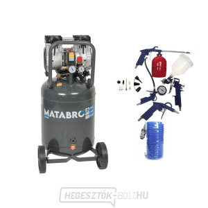 KIÁRUSÍTÁS SETMB-K207, Olajmentes függőleges kompresszor 50l, 230V, 2 dugattyús, tartozékokkal | 2000W | 10 RÚD | Matabro KIÁRUSÍTÁS SETMB-K207, Olajmentes függőleges kompresszor 50l, 230V, 2 dugattyús, tartozékokkal | 2000W | 10 RÚD | Matabro gallery main image