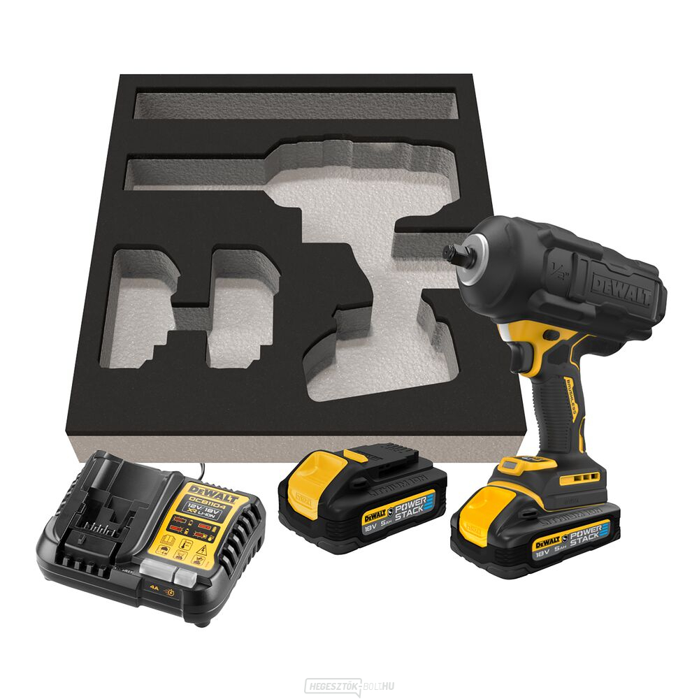 Akkus ütvecsavarozó nagy nyomatékkal DeWALT DCF961H2G 18V, 2x5Ah, töltő, PUR