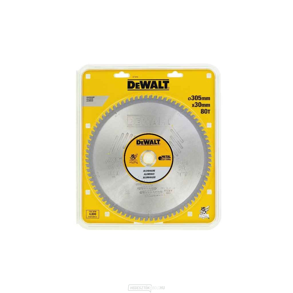 Alumínium fűrészlap DEWALT DT1916 sarokcsiszolókhoz, 305 x 30 mm, 80 fog