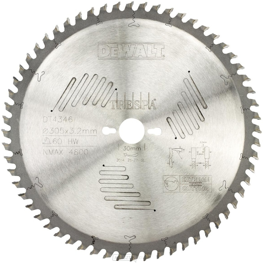 DEWALT DT4346 TRESPA fűrészlap, 305 x 30 mm, 60 fog
