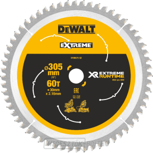 XR FLEXVOLT DEWALT DT99575 fűrészlap akkus gérvágó fűrészekhez, 305 x 30 mm, 60 fog XR FLEXVOLT DEWALT DT99575 fűrészlap akkus gérvágó fűrészekhez, 305 x 30 mm, 60 fog gallery main image