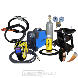 Sherman MIG 180 Easywork inverteres hegesztő + pisztoly + kábelek + sisak + nyomáscsökkentő + gurulós kocsi + huzal + szórópisztoly + teli palack  Sherman MIG 180 Easywork inverteres hegesztő + pisztoly + kábelek + sisak + nyomáscsökkentő + gurulós kocsi + huzal + szórópisztoly + teli palack  gallery main image