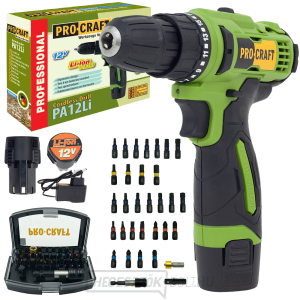 Procraft SPA12Li Compact akkumulátoros fúrócsavarhúzó BS-32 bitkészlettel | SPA12LiCompact/BS-32 Procraft SPA12Li Compact akkumulátoros fúrócsavarhúzó BS-32 bitkészlettel | SPA12LiCompact/BS-32 gallery main image