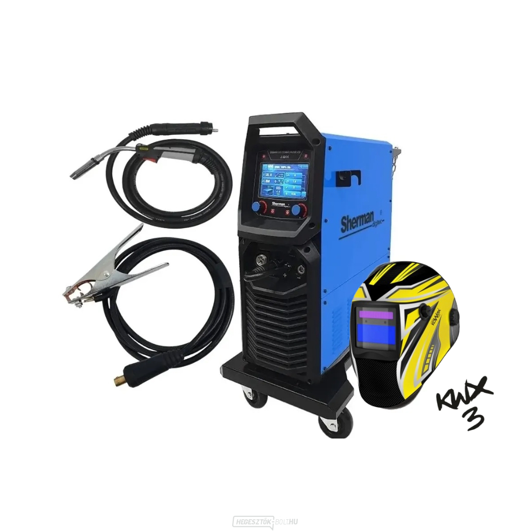 Szinergikus inverteres hegesztőgép DIGIMIG 351 COMBO PULSE LCD + zseblámpa + kábelek + burkolat