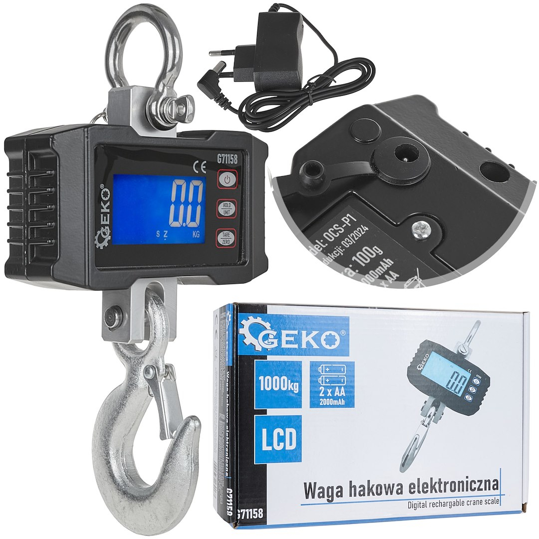 Elektronikus raktári horgos mérleg 1000 kg