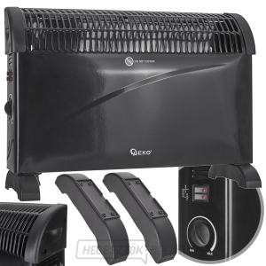 Fekete konvektor termosztáttal 2000W 