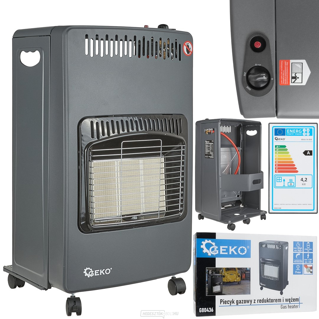 GEKO 4.2kW gázfűtés + reduktor és tömlő