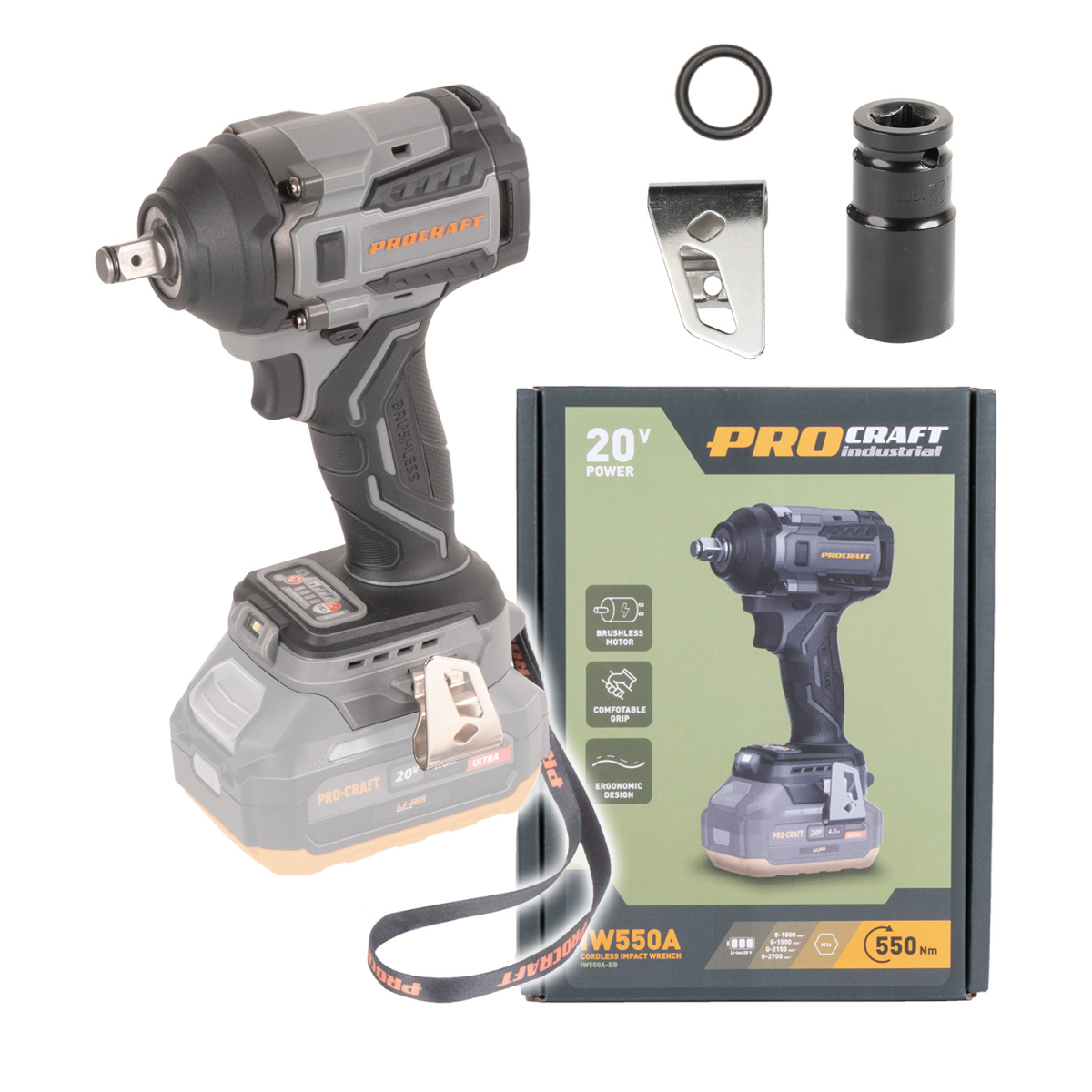 Akkus ütvecsavarozó Procraft Industrial IW550A (akkumulátor és töltő nélkül) | IW550Abb