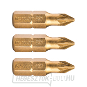 Pozidriv keresztcsúcs, 3 db-os készlet, PZ 1x25mm, titán. beállítás, S2 Pozidriv keresztcsúcs, 3 db-os készlet, PZ 1x25mm, titán. beállítás, S2 gallery main image