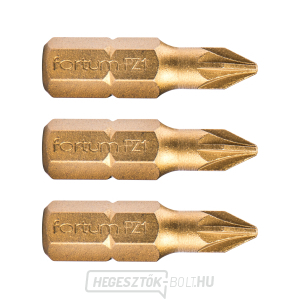 Pozidriv keresztcsúcs, 3 db-os készlet, PZ 1x25mm, titán. beállítás, S2 Pozidriv keresztcsúcs, 3 db-os készlet, PZ 1x25mm, titán. beállítás, S2 gallery main image