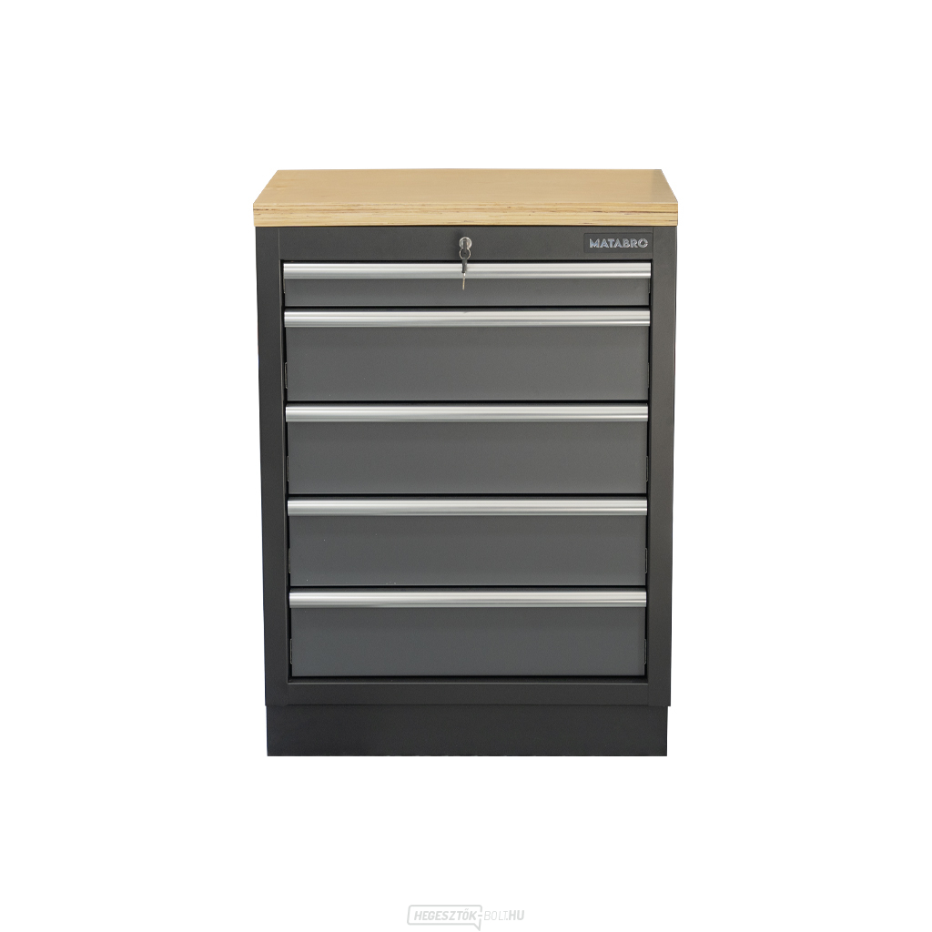 Műhelyszekrény fa munkalappal | 5 fiókos | 680x465x950 mm Matabro SET-CA01060