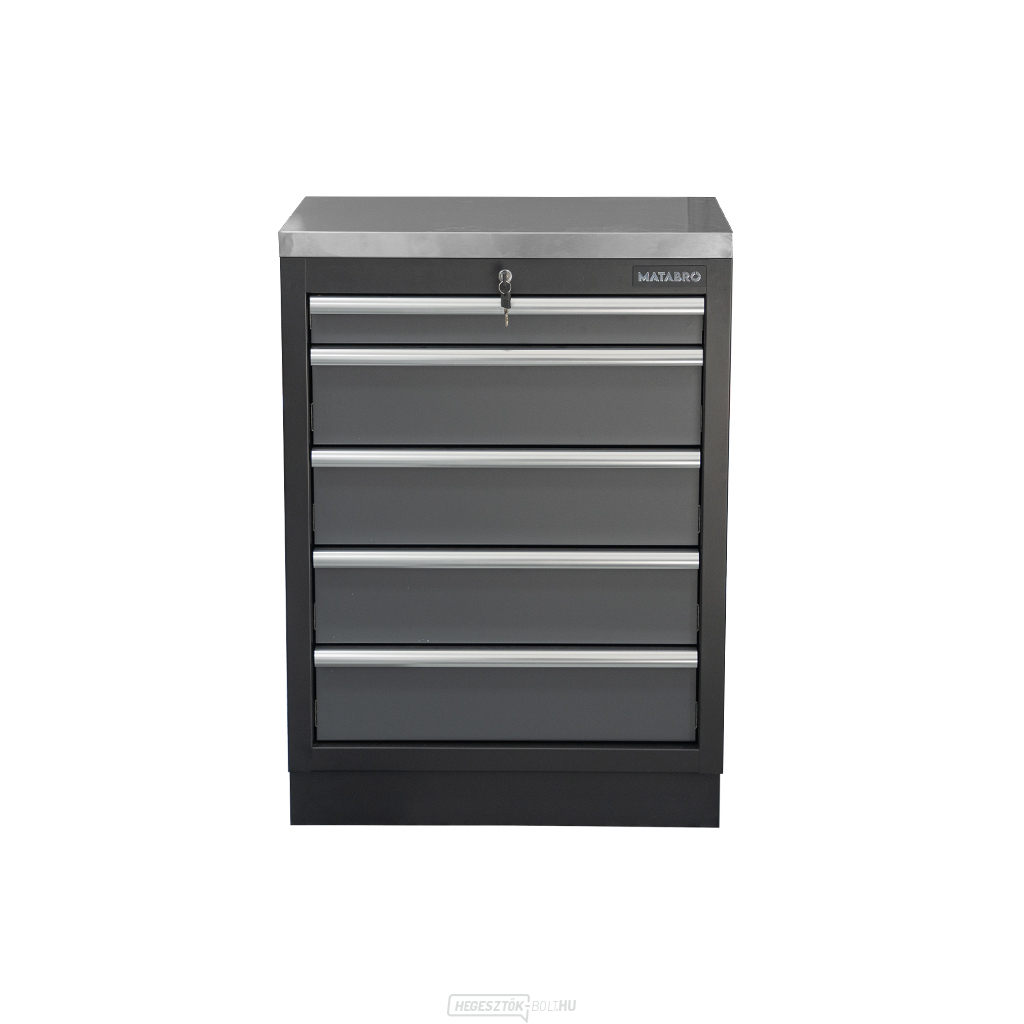 Műhelyszekrény rozsdamentes acél munkalappal | 5 fiókos | 680x465x950 mm Matabro SET-CA01061