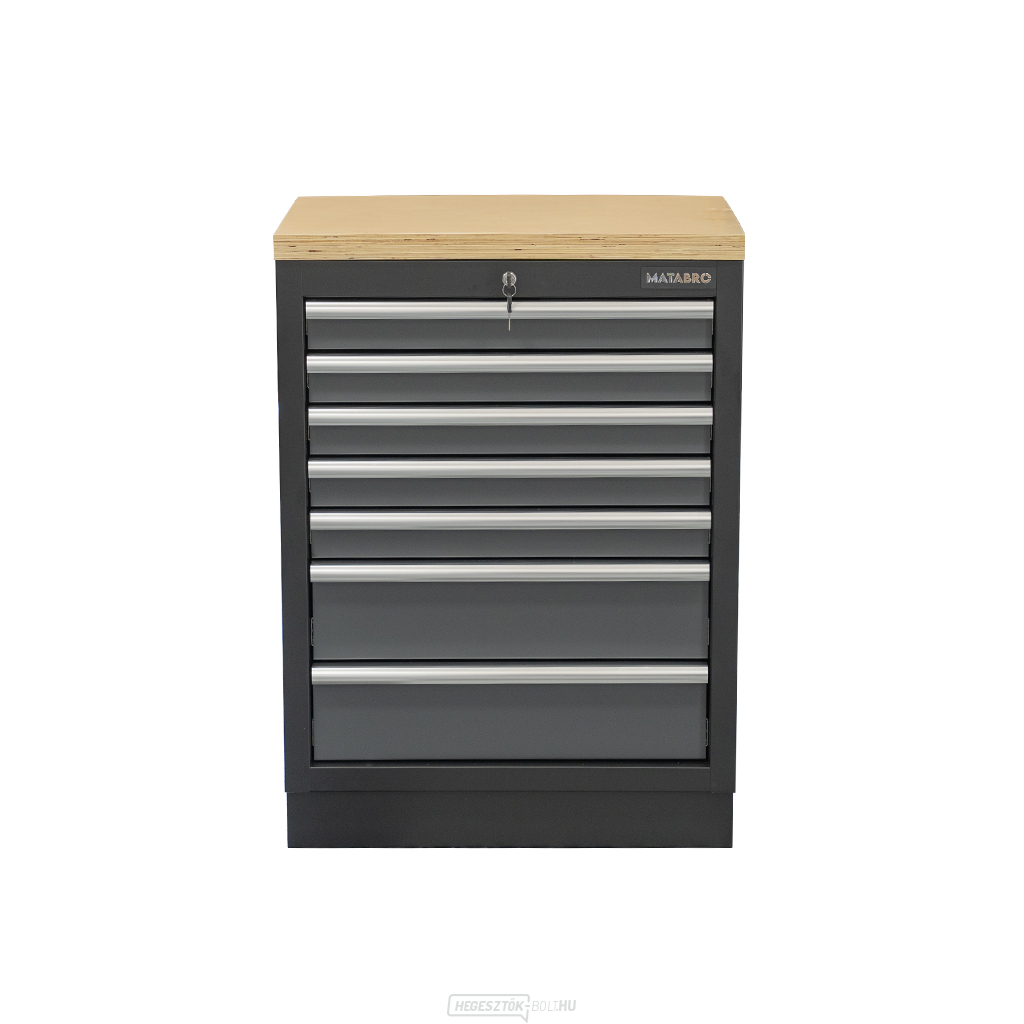 Műhelyszekrény fa munkalappal | 7 fiók | 680x465x950 mm Matabro SET-CA01062