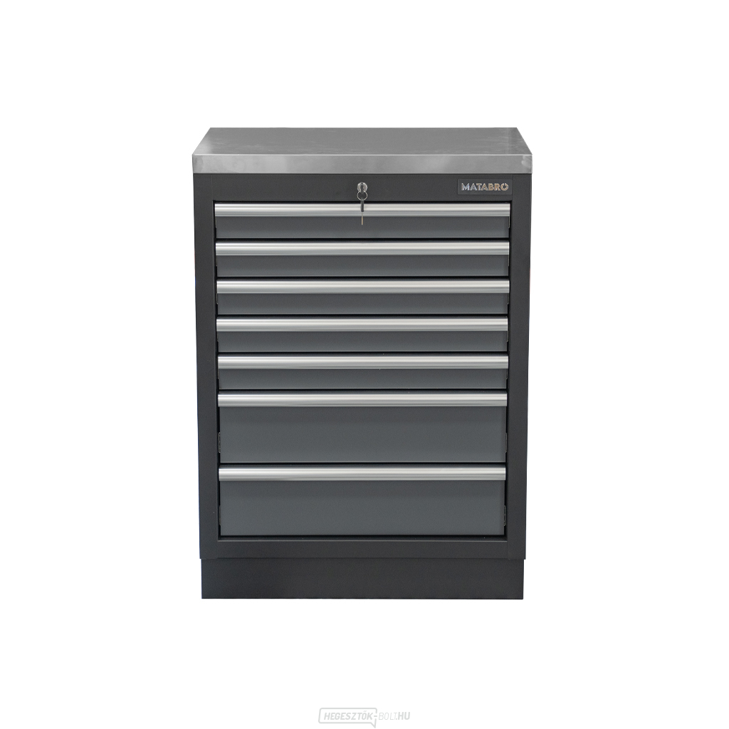Műhelyszekrény rozsdamentes acél munkalappal | 7 fiók | 680x465x950 mm Matabro SET-CA01063