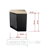 Sarok egyajtós műhelyszekrény fa munkalappal | 1 polc | 865x865x950 mm Matabro SET-CA01068 náhled