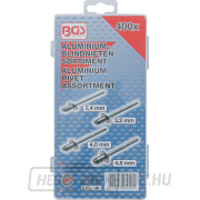 Vakszegecs készlet BGS 8058 | alumínium | 2,4 - 4,8 mm | 400 darabos Előnézet 