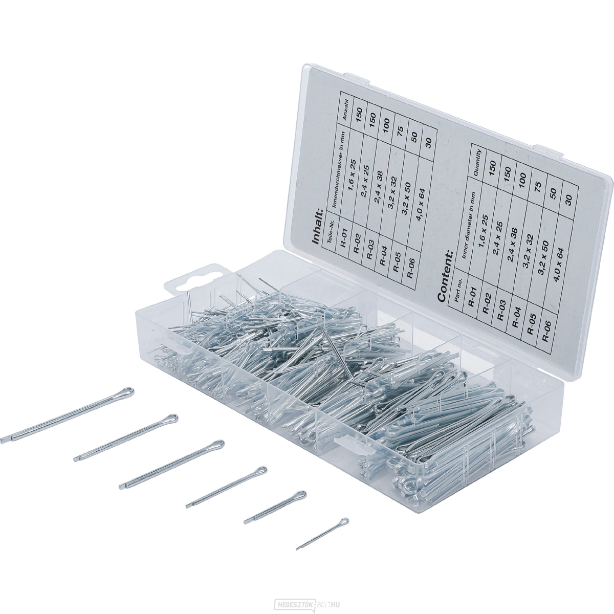 Sasszegkészlet BGS 8048 | Ø 1,6 - 4,0 mm | 555 darabos 